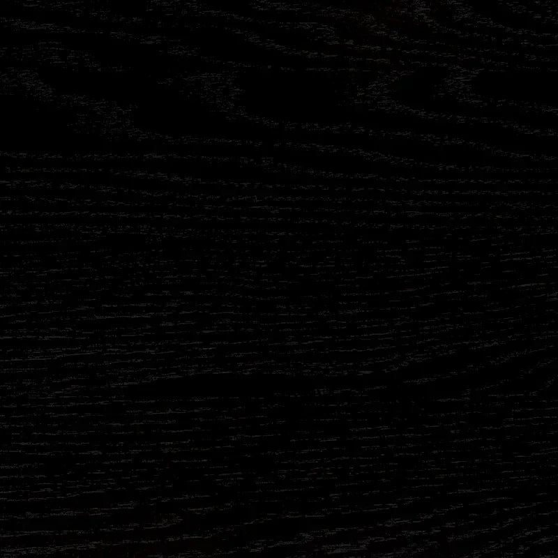 Lit plate-forme King en bois massif avec tête de lit incurvée rembourrée, noir et chêne