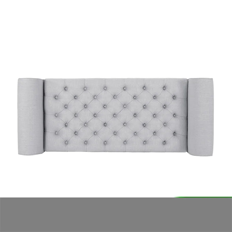 Banc de rangement ottoman rembourré avec couvercle capitonné et accoudoirs roulés