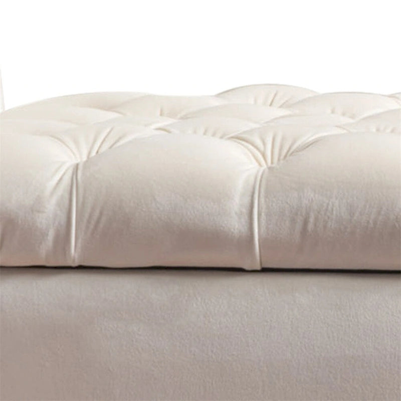 Banc de rangement ottoman rembourré avec couvercle capitonné et accoudoirs roulés