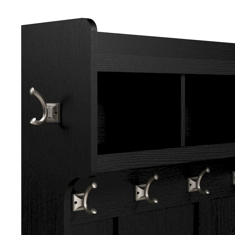 Arbre d'entrée de 40 W avec patères, banc de rangement à chaussures et étagères ouvertes