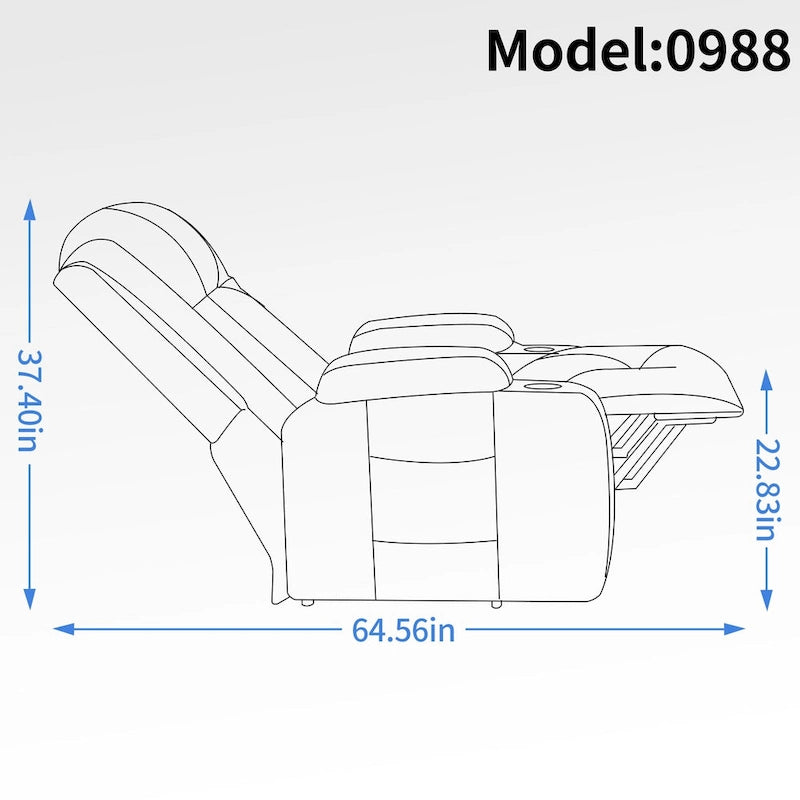 Fauteuil inclinable releveur électrique avec massage, chaleur et porte-gobelets, marron