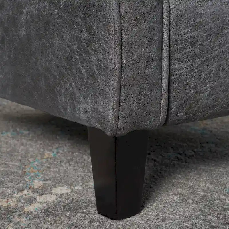 Fauteuil inclinable dossier inclinable en microfibre traditionnelle couleur ardoise, avec accoudoirs roulés