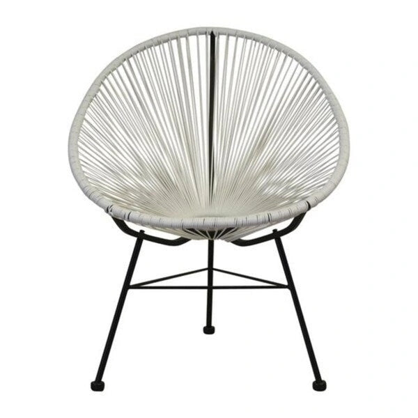 Chaise longue ronde tissée pour intérieur/extérieur en plusieurs coloris