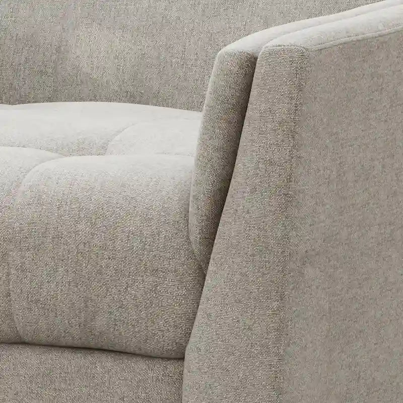 Fauteuil club capitonné Mid-Century Modern avec pieds en bois de bouleau