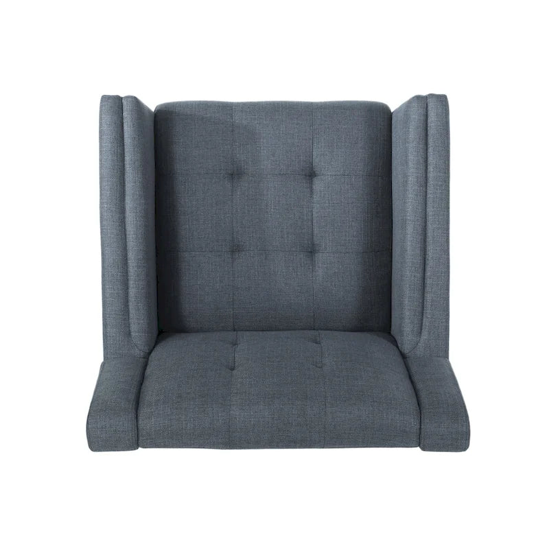 Fauteuil club capitonné Mid-Century Modern avec pieds en bois de bouleau