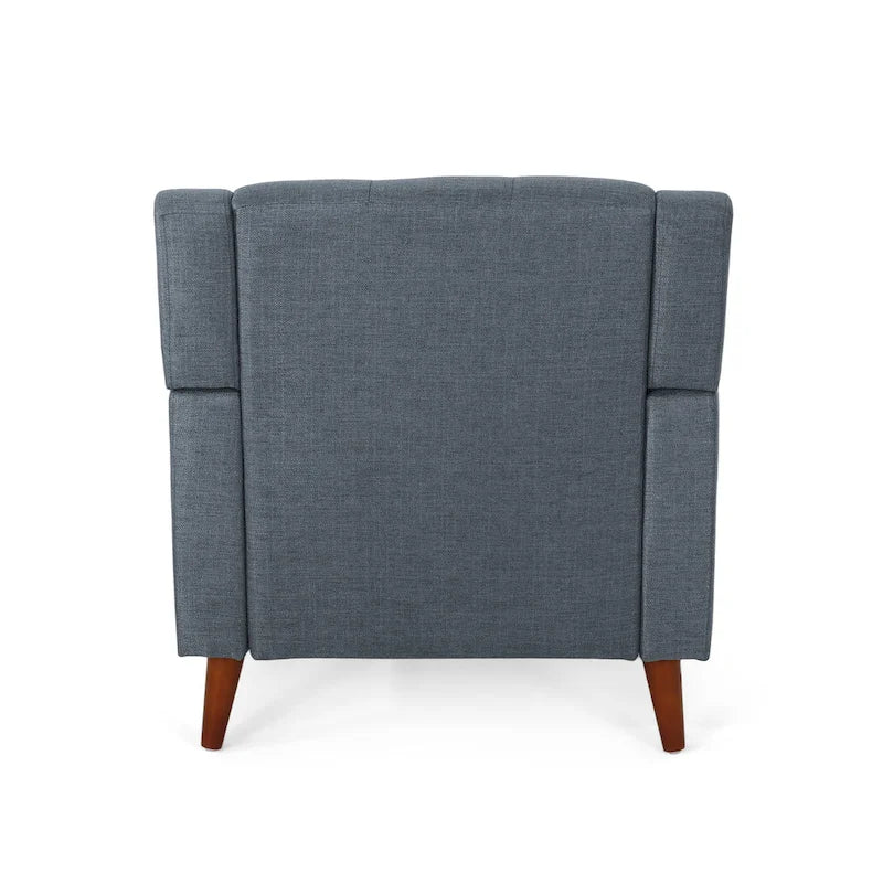 Fauteuil club capitonné Mid-Century Modern avec pieds en bois de bouleau