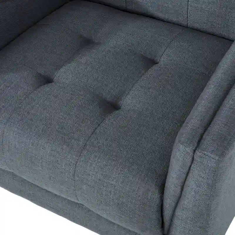 Fauteuil club capitonné Mid-Century Modern avec pieds en bois de bouleau