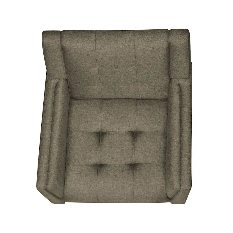 Fauteuil club capitonné Mid-Century Modern avec pieds en bois de bouleau