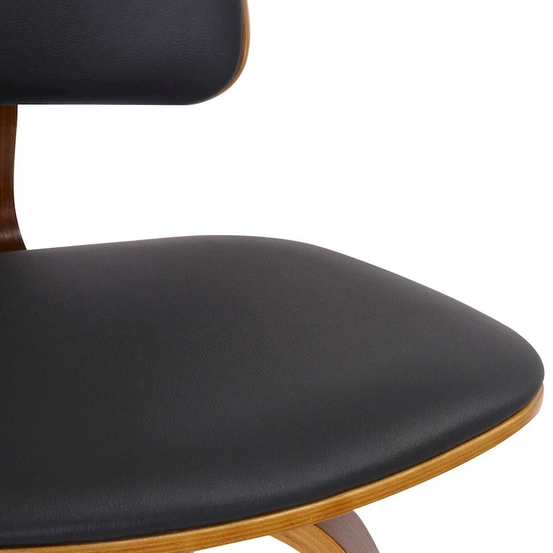 Tabouret de comptoir pivotant avec revêtement en tissu et pieds en noyer