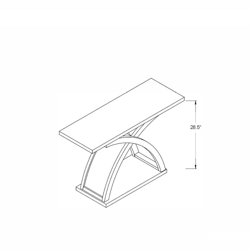 Table console de canapé avec base en X et étagère inférieure ouverte, gris vieilli