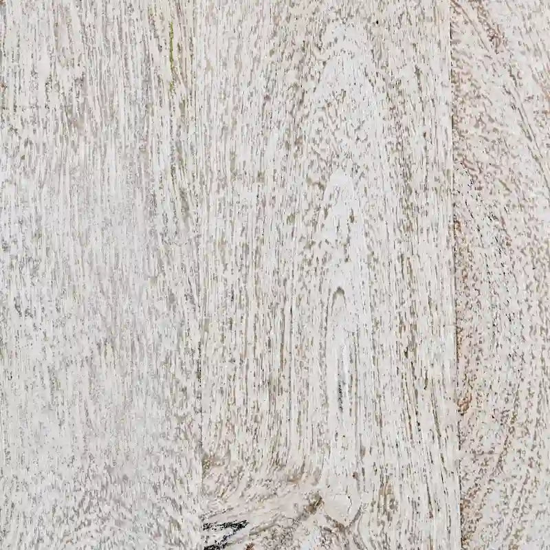 Table d'appoint ronde en bois de manguier sculpté marron, style tambour contemporain