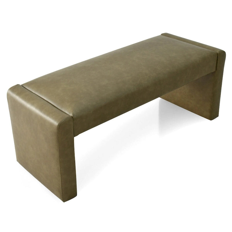 Banc cascade rembourré en similicuir noir, havane, olive