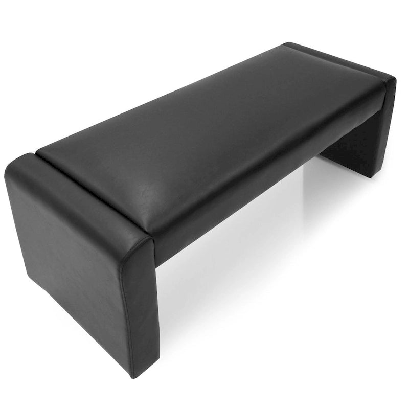 Banc cascade rembourré en similicuir noir, havane, olive