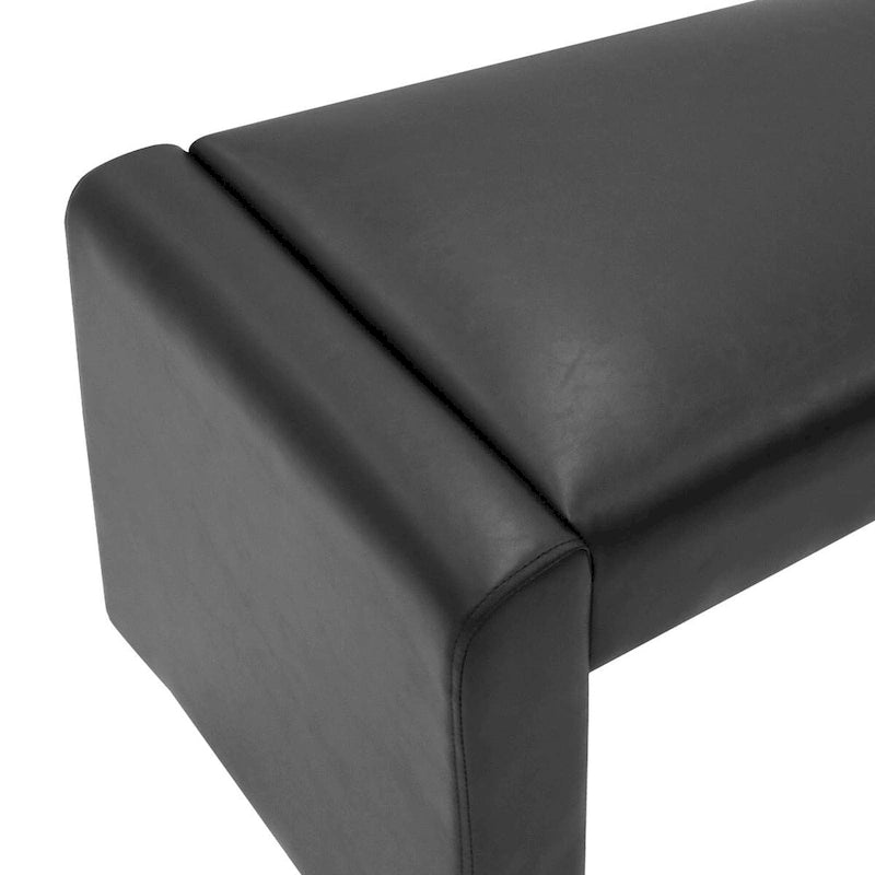 Banc cascade rembourré en similicuir noir, havane, olive