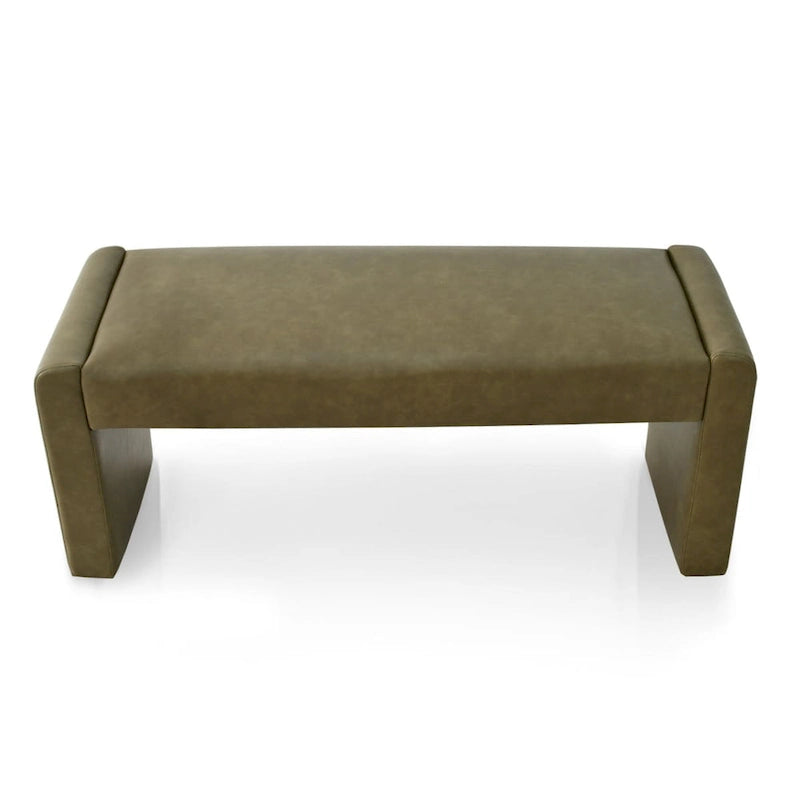 Banc cascade rembourré en similicuir noir, havane, olive