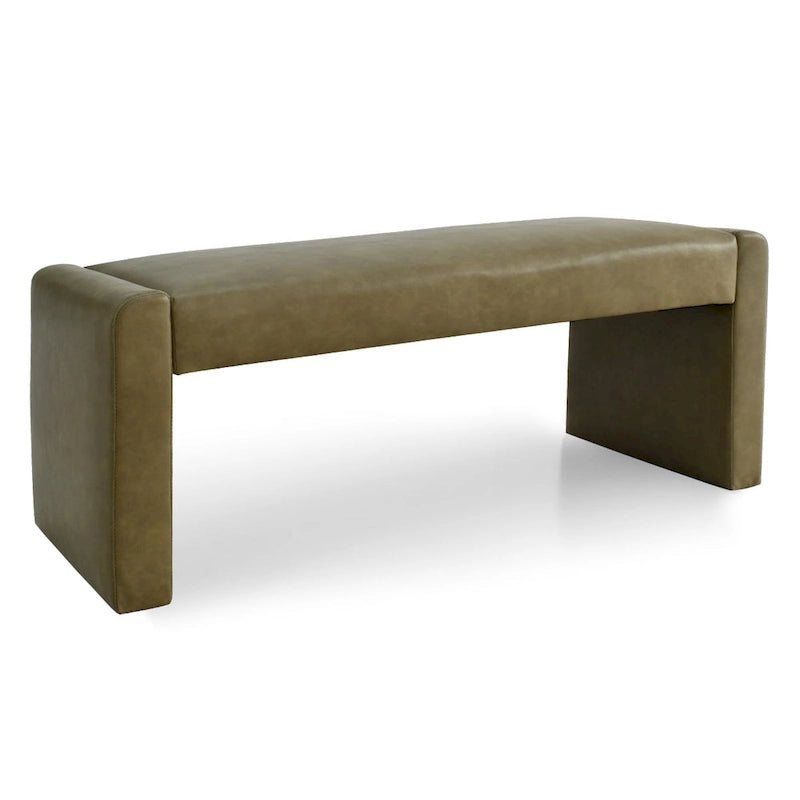 Banc cascade rembourré en similicuir noir, havane, olive