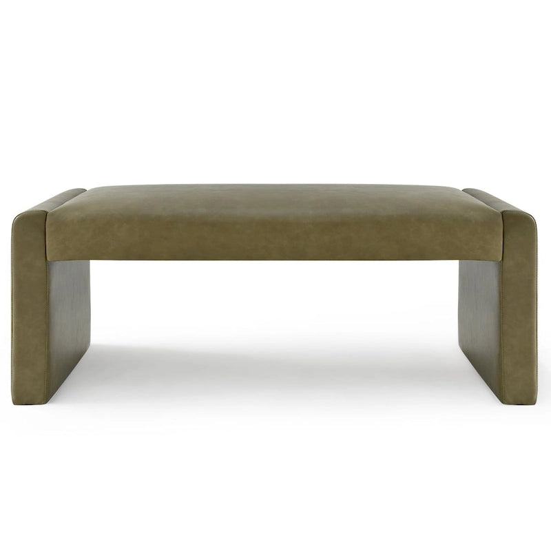 Banc cascade rembourré en similicuir noir, havane, olive