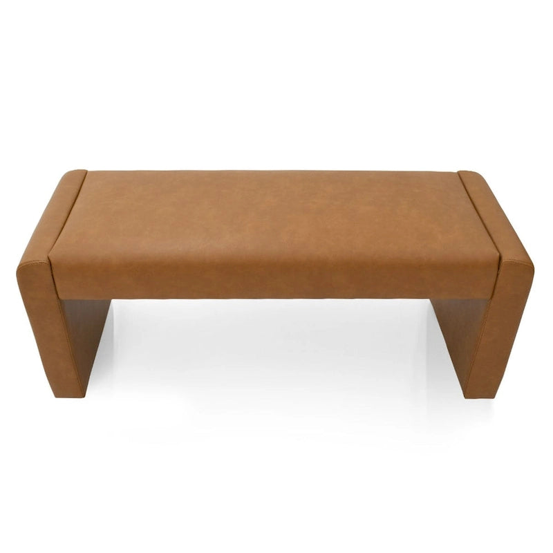 Banc cascade rembourré en similicuir noir, havane, olive
