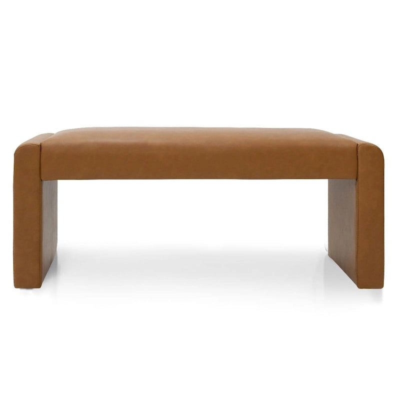 Banc cascade rembourré en similicuir noir, havane, olive
