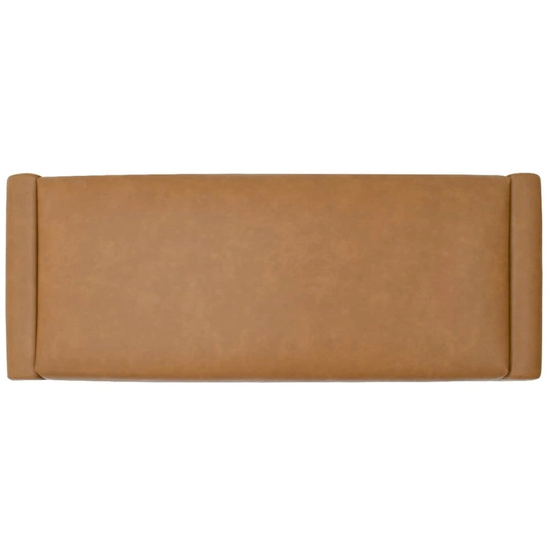 Banc cascade rembourré en similicuir noir, havane, olive
