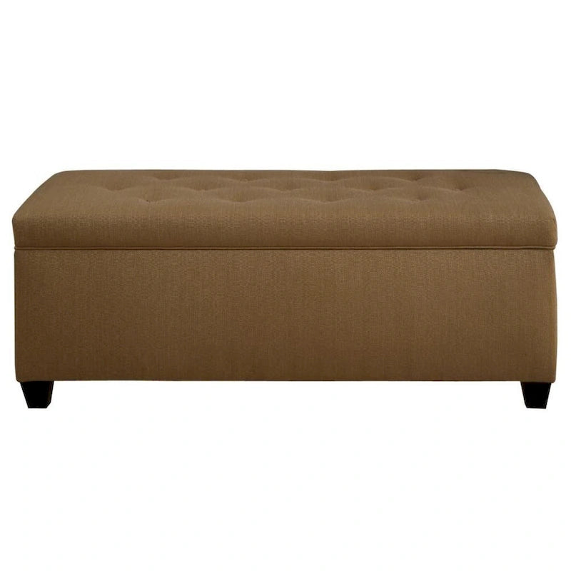 Banc de rangement pour chaussures capitonné jaune en tissu avec couvercle