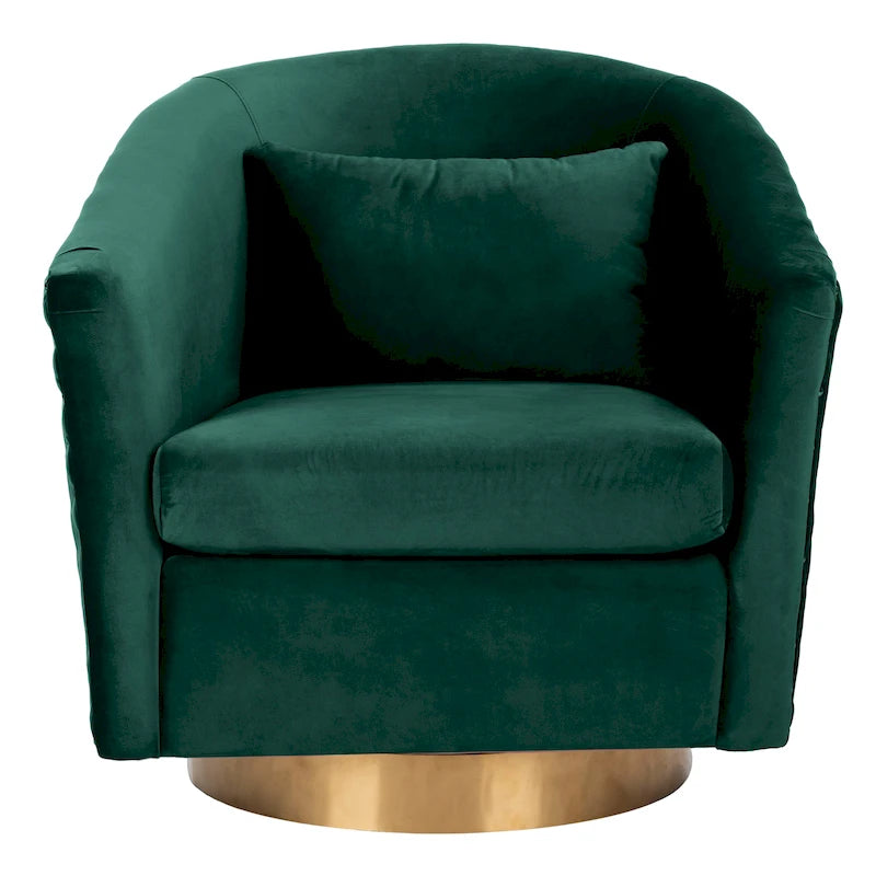 Fauteuil pivotant en velours bleu marine matelassé losanges avec garniture cloutée