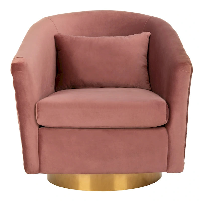 Fauteuil pivotant en velours bleu marine matelassé losanges avec garniture cloutée