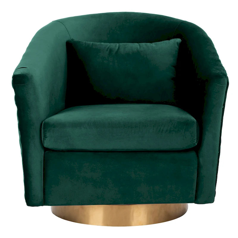 Fauteuil pivotant en velours bleu marine matelassé losanges avec garniture cloutée