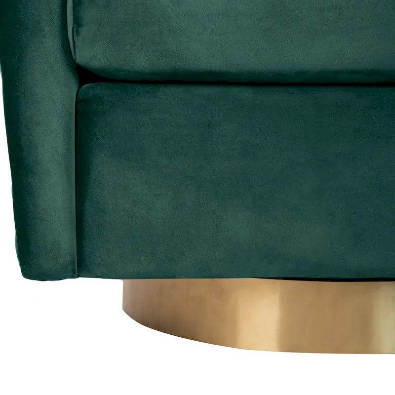 Fauteuil pivotant en velours bleu marine matelassé losanges avec garniture cloutée