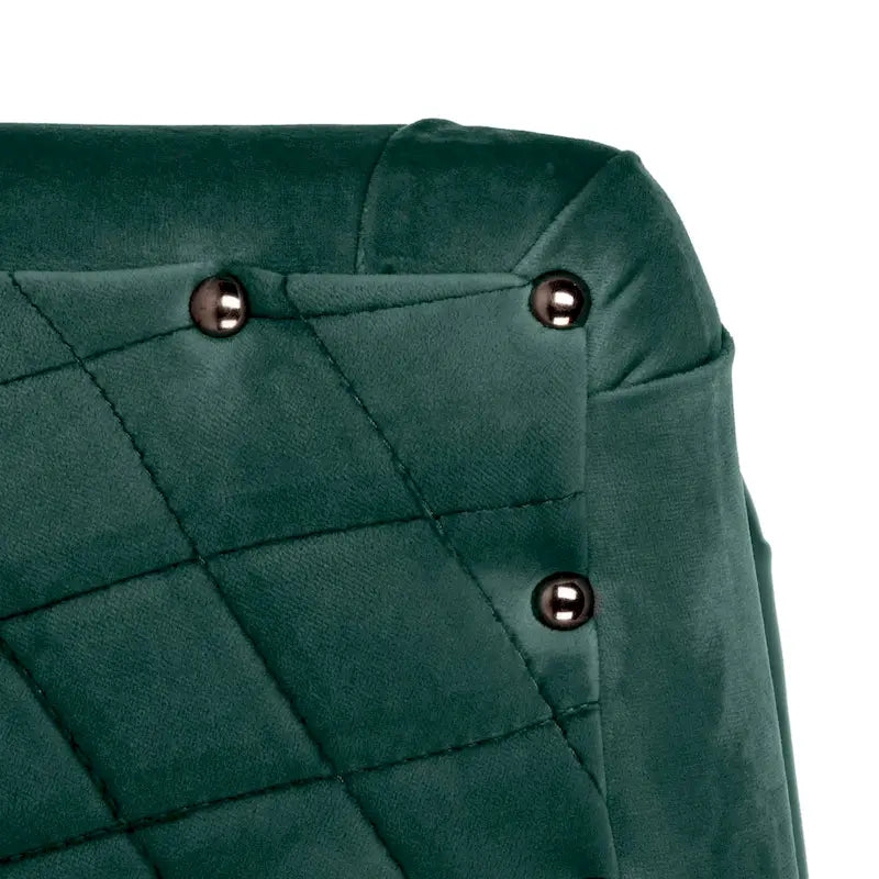 Fauteuil pivotant en velours bleu marine matelassé losanges avec garniture cloutée