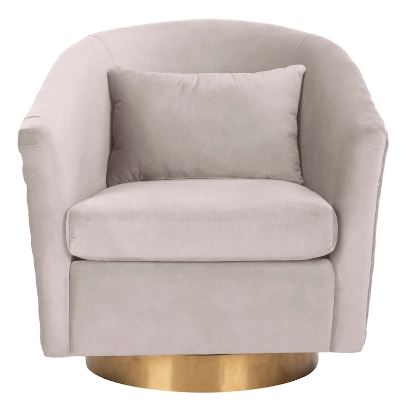 Fauteuil pivotant en velours bleu marine matelassé losanges avec garniture cloutée