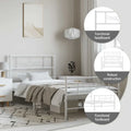 vidaXL 12 Inches White Twin XL Metal Bed Frame No Mattress - 81.5 x 41.3 x 35.4