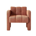 Fauteuil d'appoint rembourré Bouclé avec cadre en bois massif multicolore