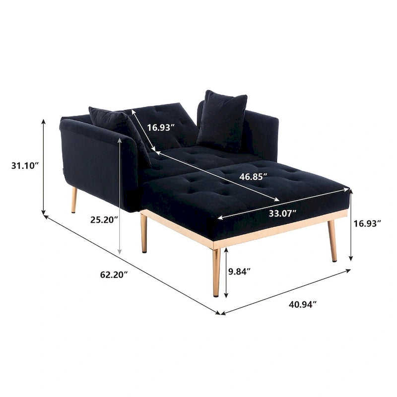 Fauteuil tonneau en velours avec pieds or rose et assise capitonnée, Black Green Mango