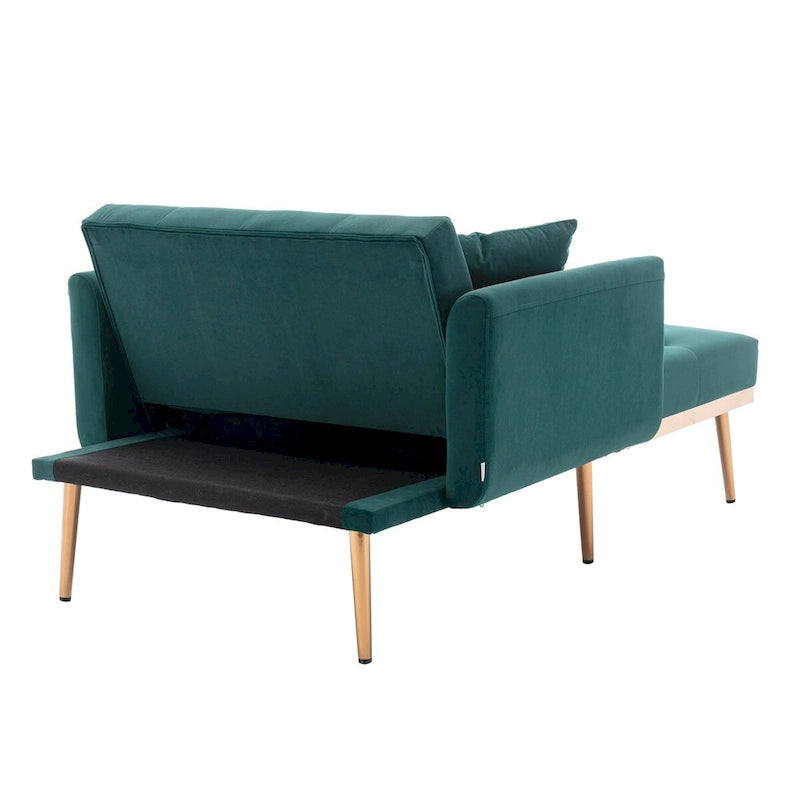 Fauteuil tonneau en velours avec pieds or rose et assise capitonnée, Black Green Mango