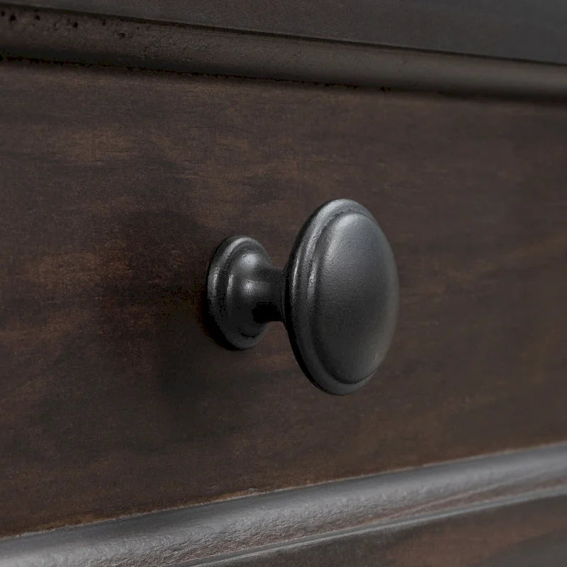 Console en bois massif avec 4 tiroirs et étagère de rangement inférieure