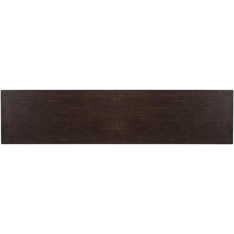 Console en bois massif avec 4 tiroirs et étagère de rangement inférieure