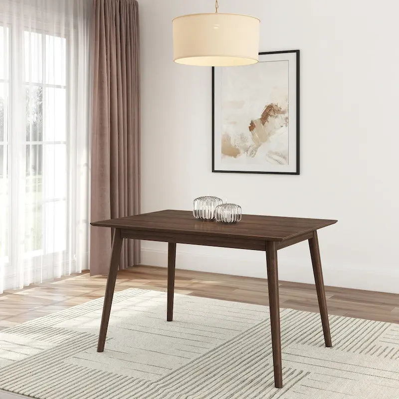 Table de salle à manger en pin massif Mid-Century Modern, Noyer & Pacanier