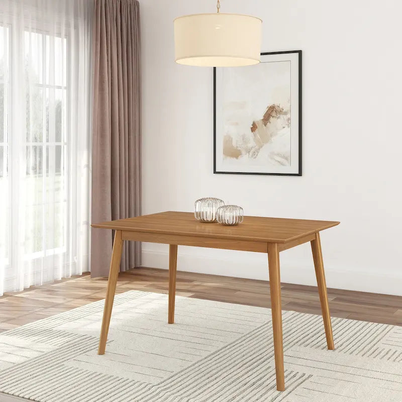 Table de salle à manger en pin massif Mid-Century Modern, Noyer & Pacanier