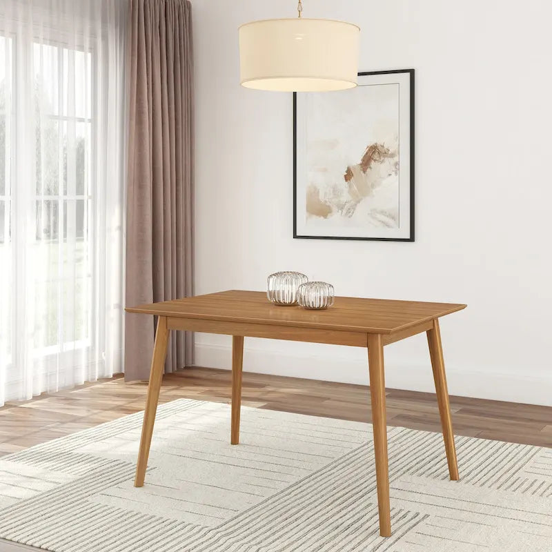 Table de salle à manger en pin massif Mid-Century Modern, Noyer & Pacanier