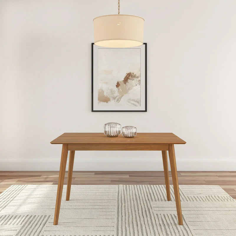 Table de salle à manger en pin massif Mid-Century Modern, Noyer & Pacanier