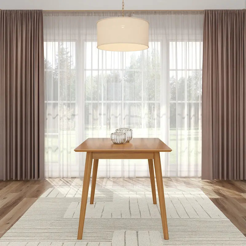 Table de salle à manger en pin massif Mid-Century Modern, Noyer & Pacanier