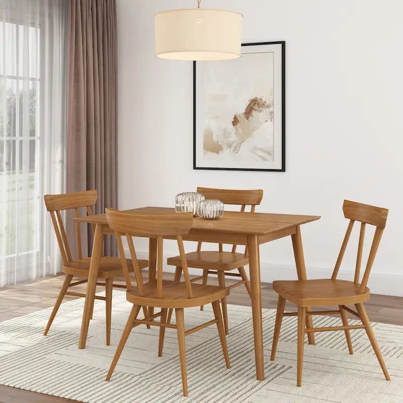 Table de salle à manger en pin massif Mid-Century Modern, Noyer & Pacanier