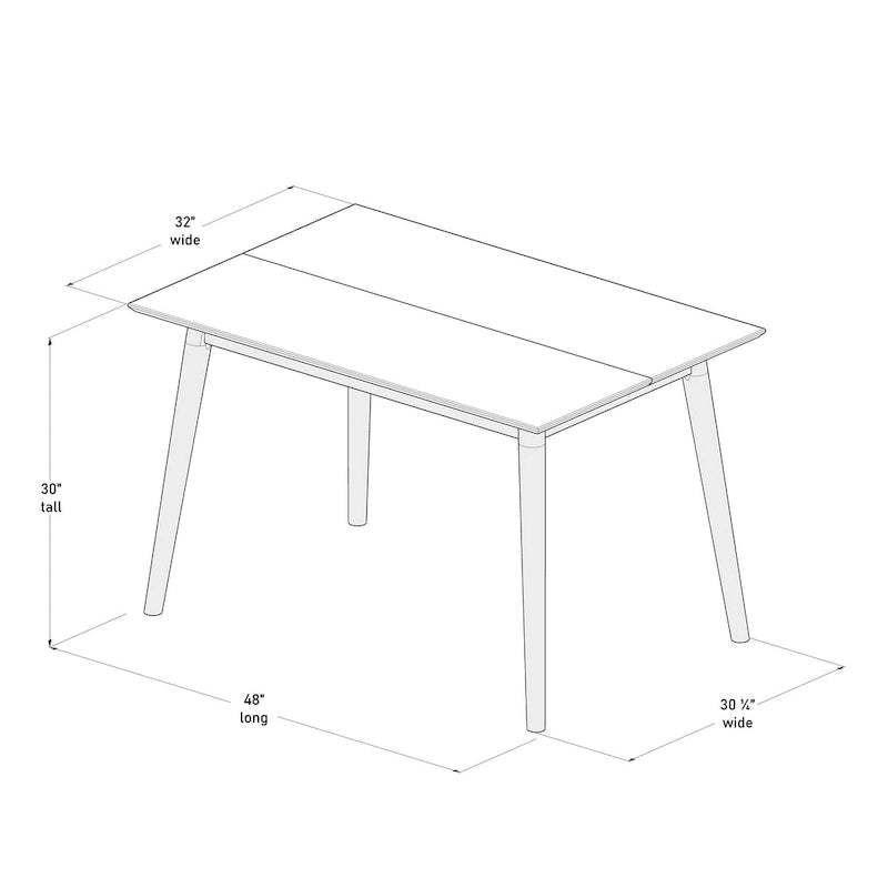 Table de salle à manger en pin massif Mid-Century Modern, Noyer & Pacanier