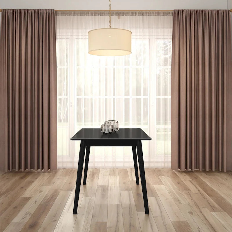 Table de salle à manger en pin massif Mid-Century Modern, Noyer & Pacanier
