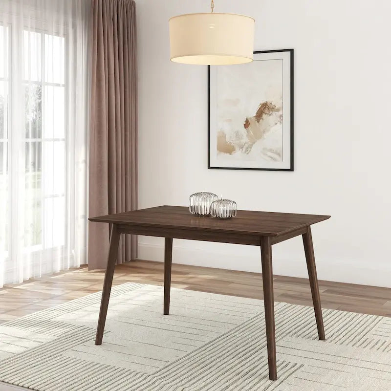 Table de salle à manger en pin massif Mid-Century Modern, Noyer & Pacanier