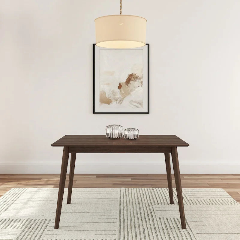 Table de salle à manger en pin massif Mid-Century Modern, Noyer & Pacanier