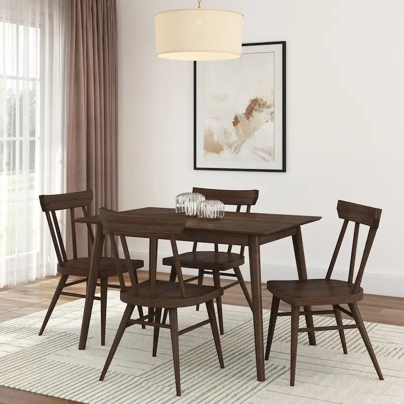 Table de salle à manger en pin massif Mid-Century Modern, Noyer & Pacanier