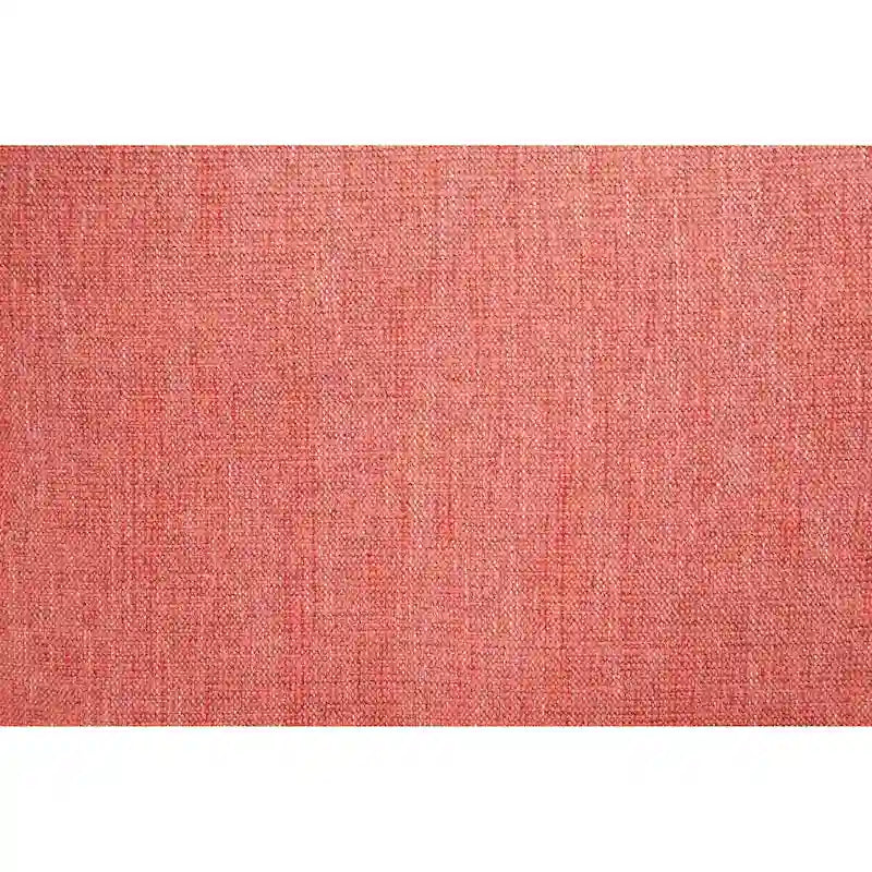 Canapé rond à accoudoirs corail avec passepoil ivoire et coussins d'appoint