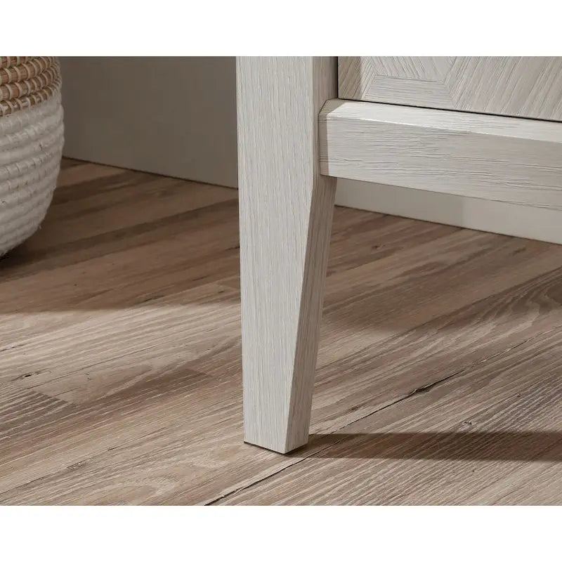Bureau à piédestal simple avec surface coulissante et tiroir classeur en chêne glacier
